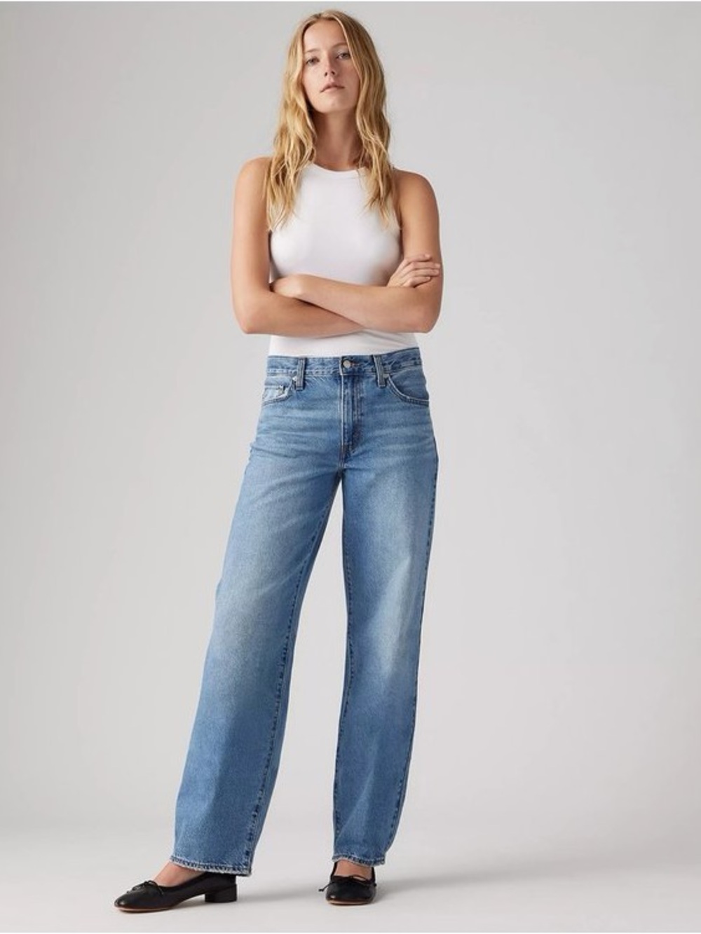 Levi’s Premium Baggy Dad Jeans Medium Wash Size 24